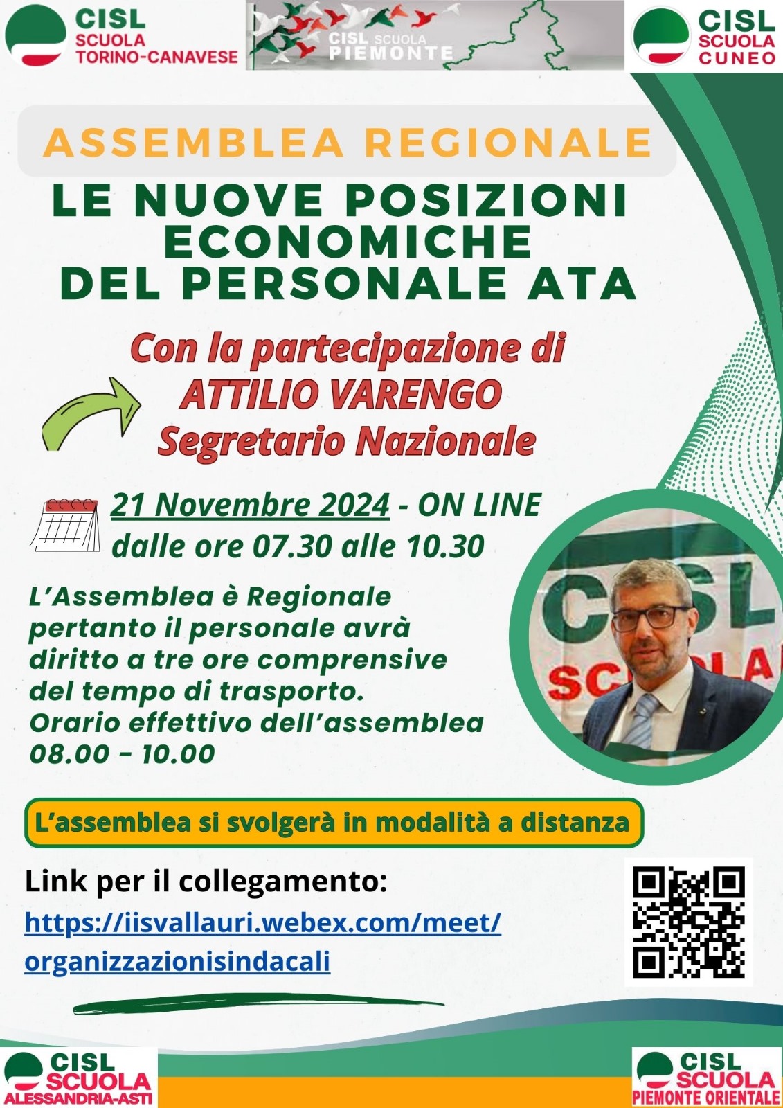 Assemblea CISL con Attilio Varengo posizioni economiche ATA